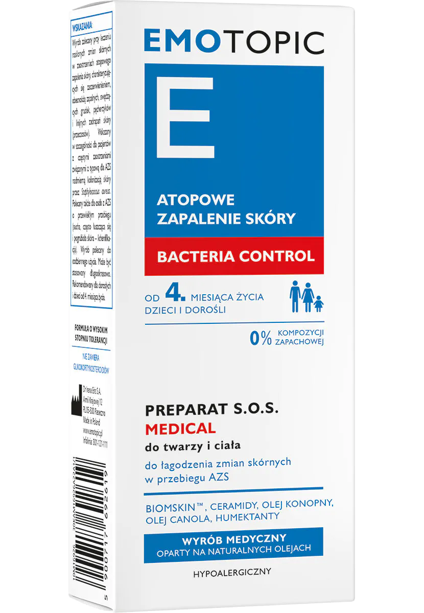 Emotopic Bacteria Control Medical Preparat SOS do twarzy i ciała