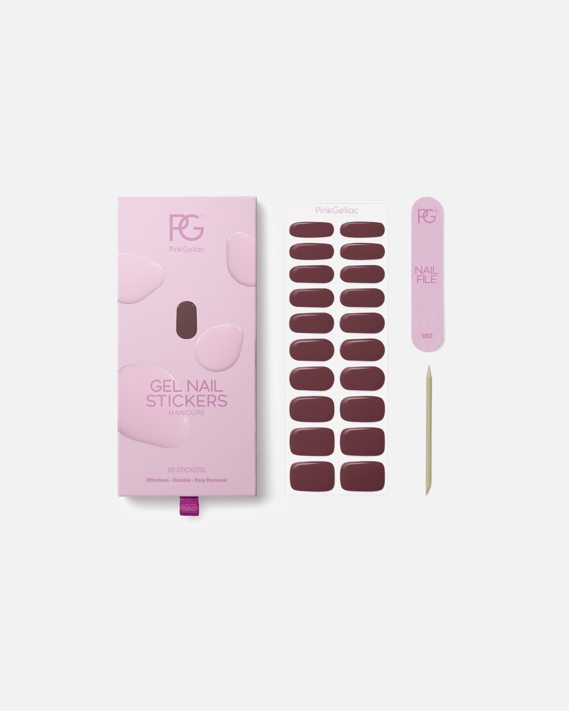 Roze Gellac UV-nagellak nagelstickers - 1 stuk