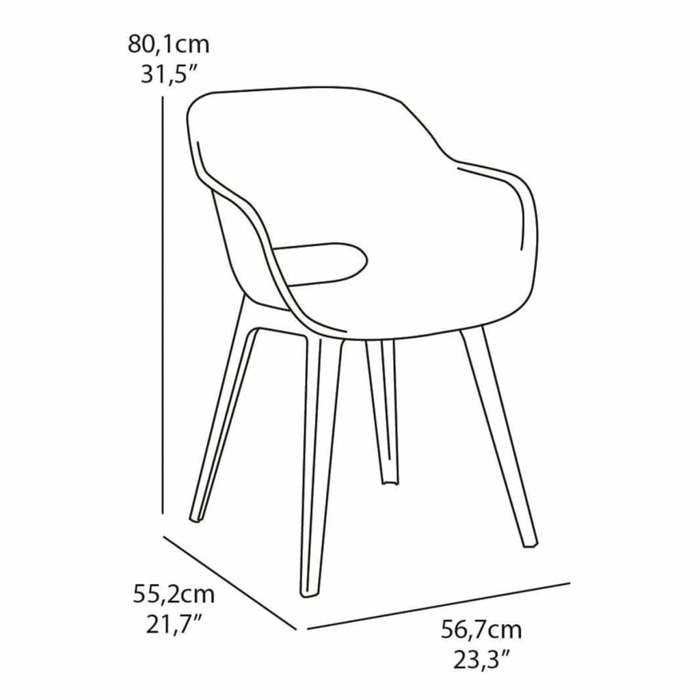 Sillas de exterior Akola - Keter - Juego de 2 - Grafito - Resina - Ergonómicas