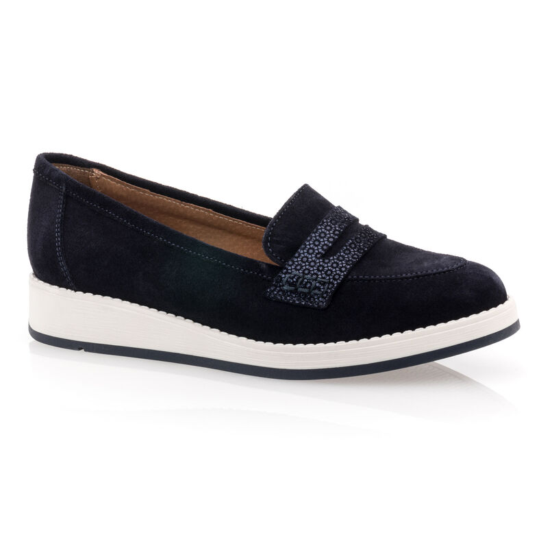 Blaue Damen-Loafer/Bootsschuhe