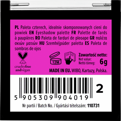 Wibo Quattro -luomiväripaletti 2 10 g 10 g