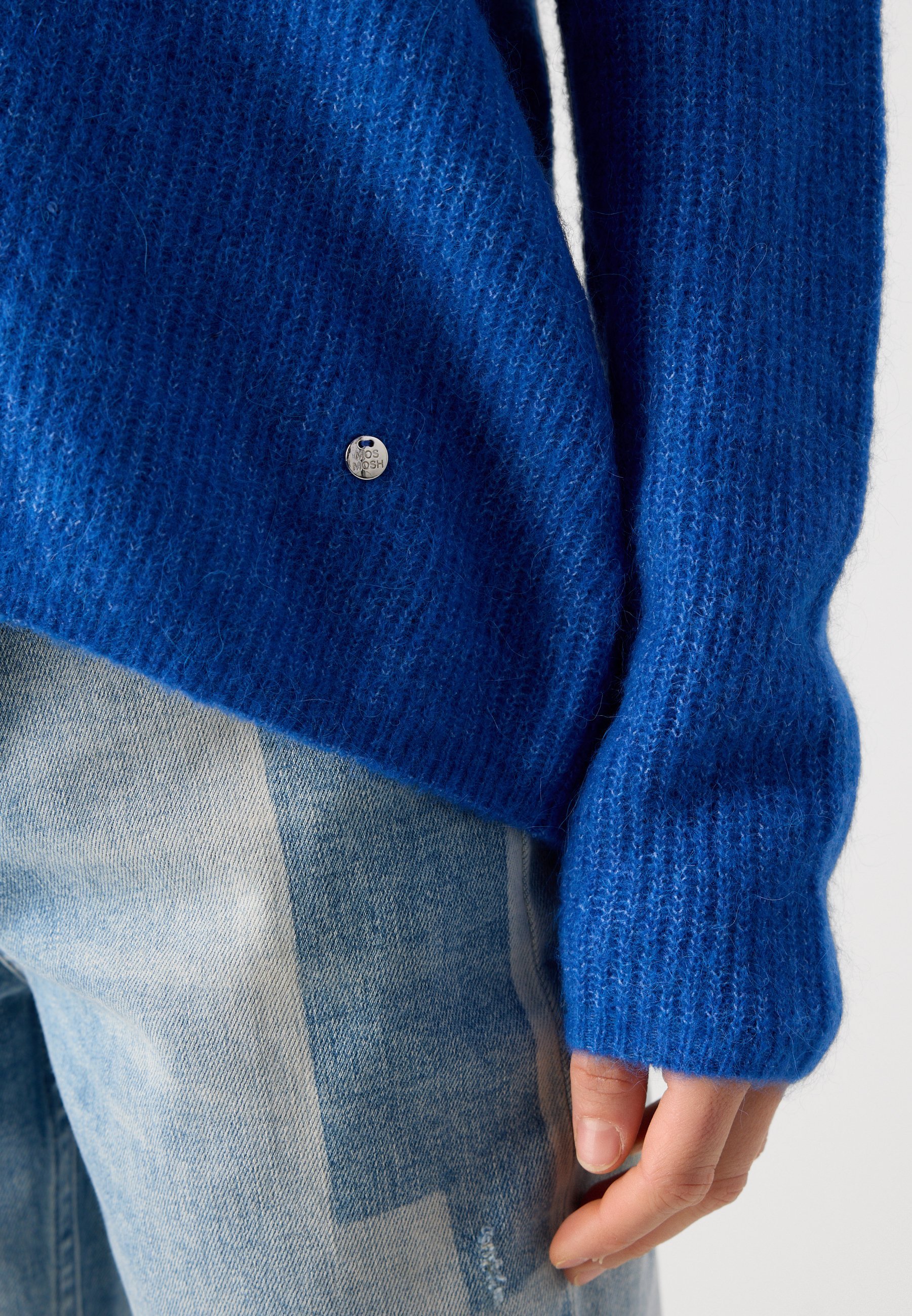 Mos Mosh THORA V-NECK - Jumper - blauw lolite