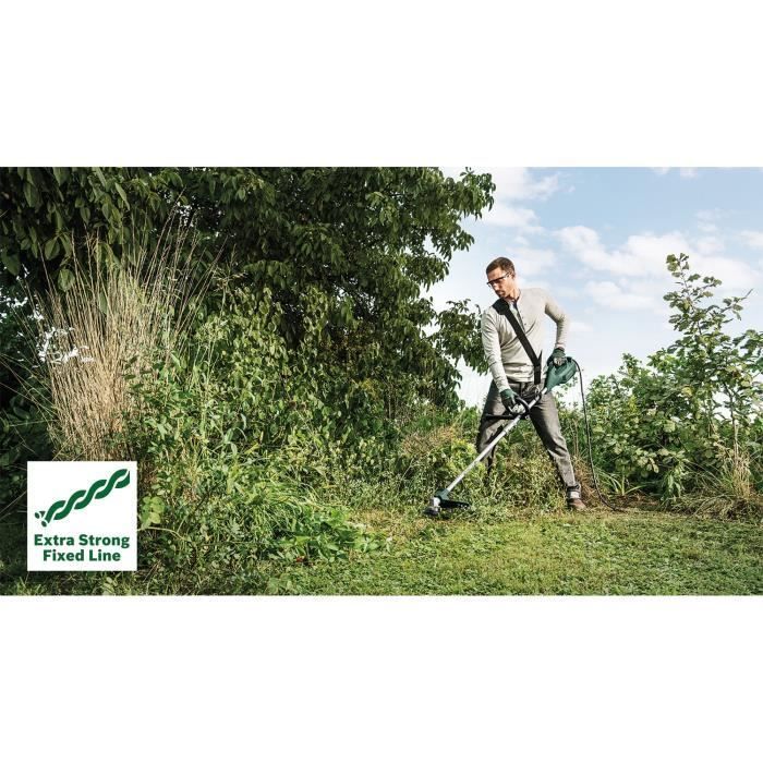 Desbrozadora Bosch AFS 23-37 (1000 W, incluye 3 hilos de 37 cm, 1 cuchilla y 1 correa para el hombro).