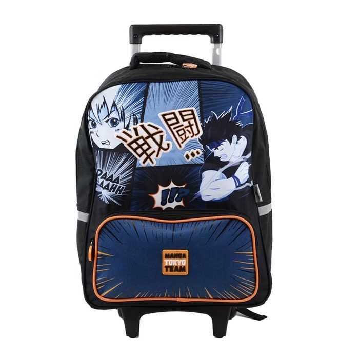 Mochila con ruedas - OBERTHUR - Manga Tokyo Team - Negra - 1 compartimento - 32x18x48 cm