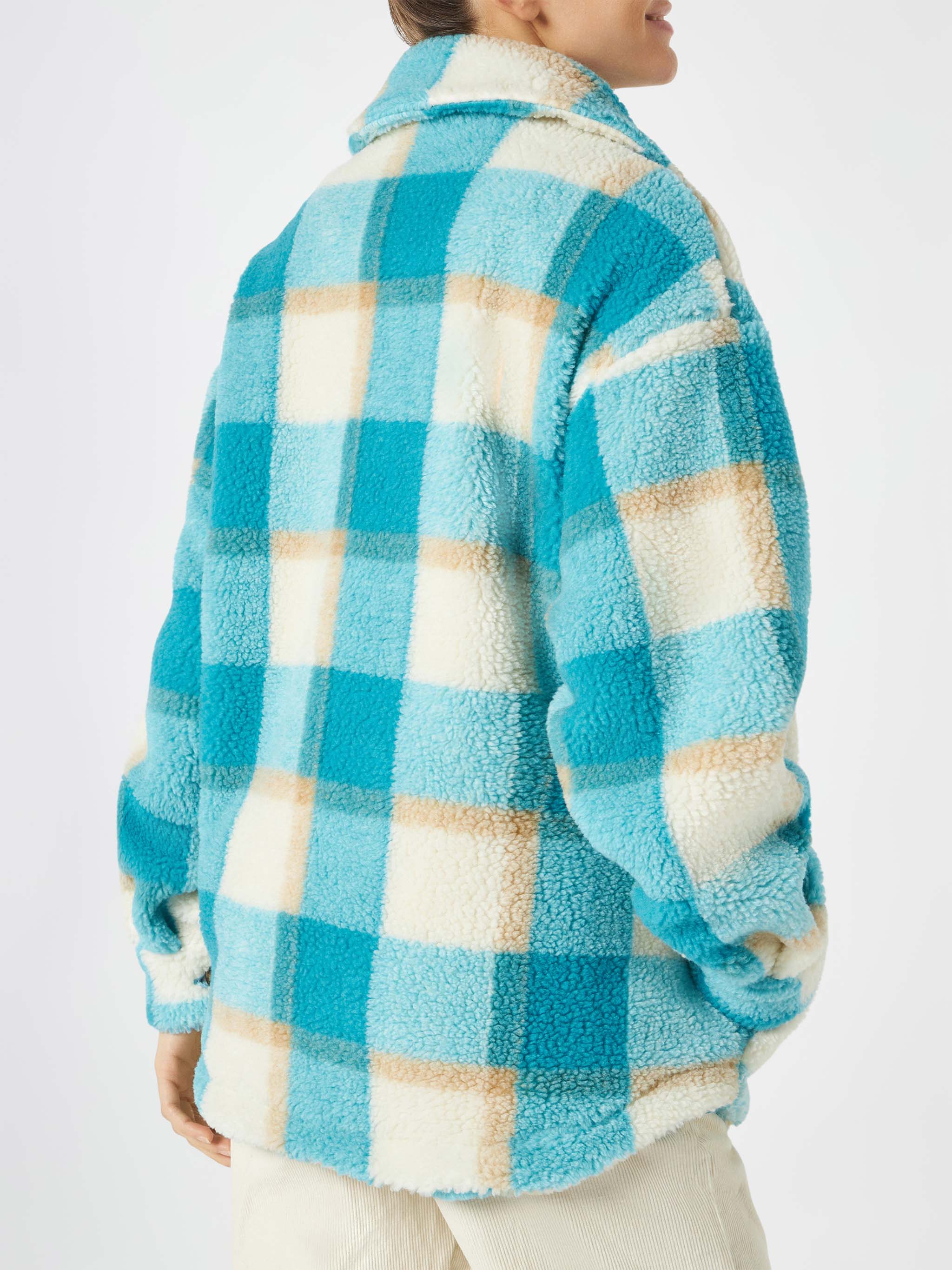 Damen-Sherpa-Überhemd aus Tartan