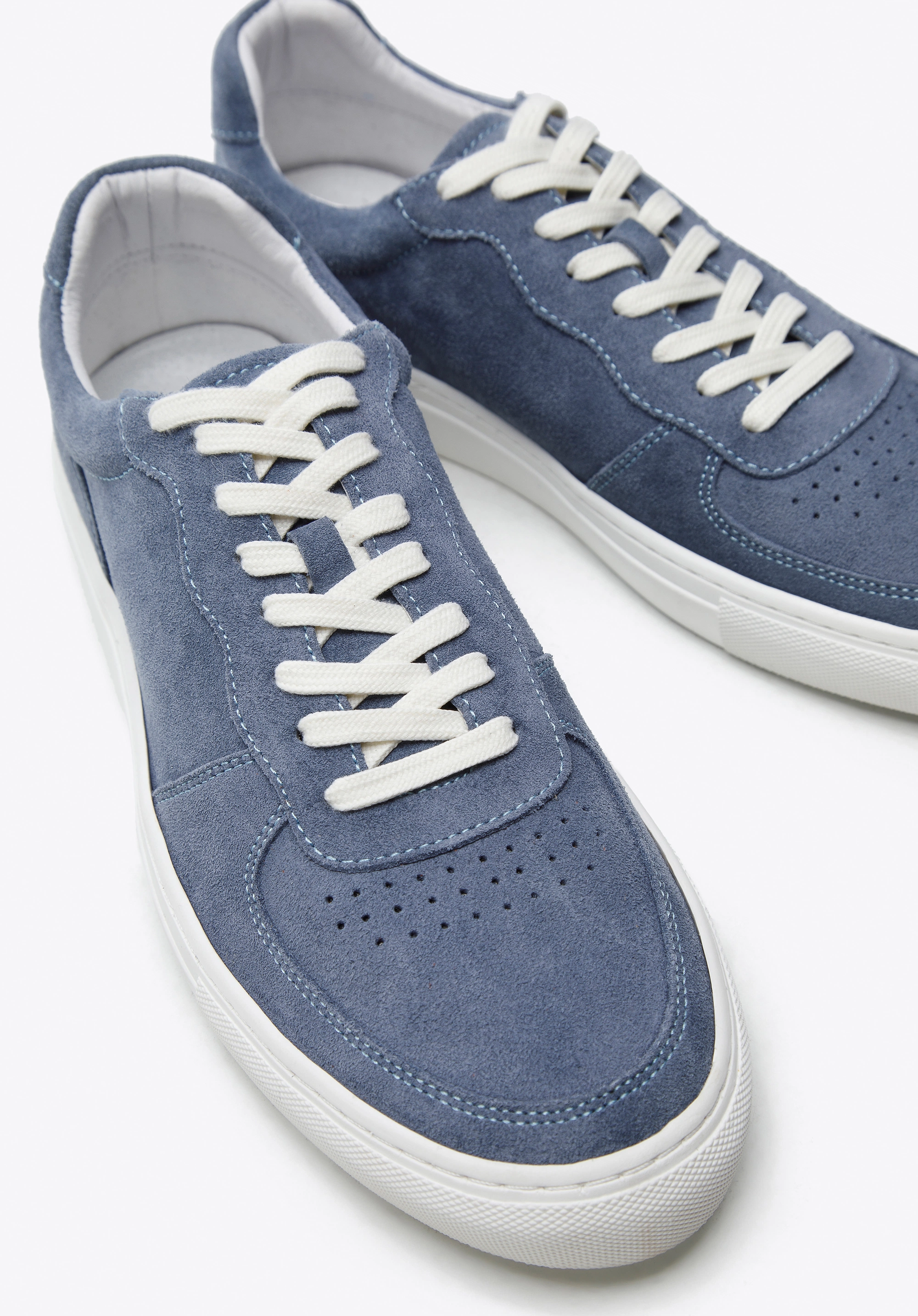 Męskie sneakersy zamszowe klasyczne niebieskie