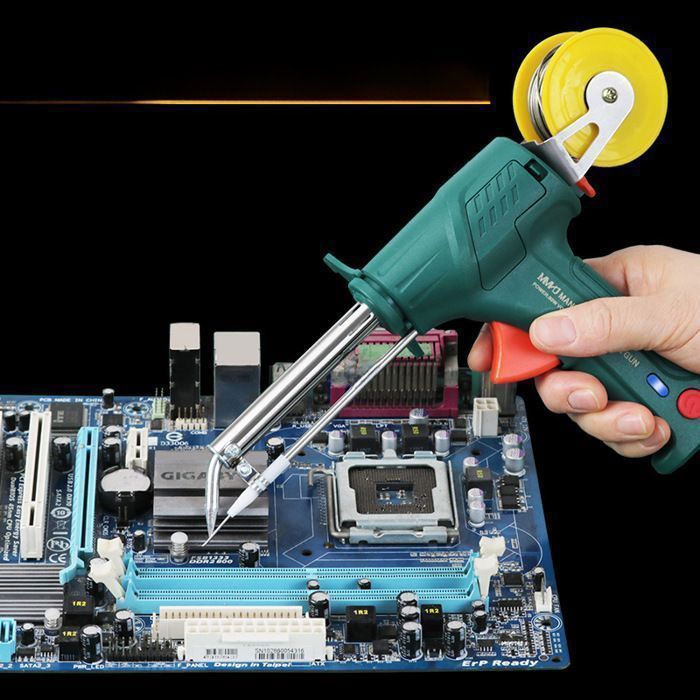 Pistolet à souder électrique manuel haute puissance - Alimentation automatique étain | Compact et portable, Vert