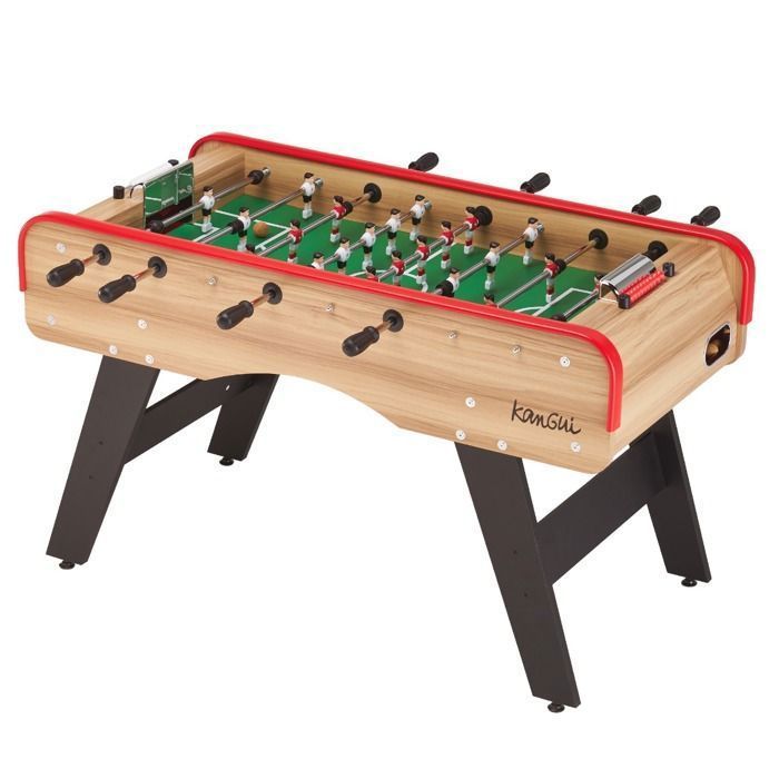 KANGUI Klassieke Tafelvoetbaltafel - Volwassenen en Tieners - Caféstijl - 3 Kurken ballen - 2 tot 4 spelers