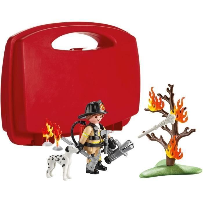 PLAYMOBIL City Action 70310 – Autopompa rossa con piattaforma e custodia per il trasporto, età 4+