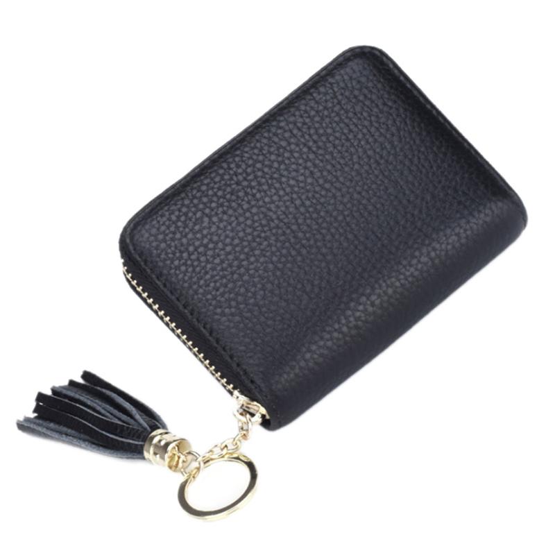 Tendenza moda 2020 Portafoglio piccolo in pelle PU per uomo e donna, portamonete, pochette, porta carte di credito, portachiavi con nappina, borse piccole casual