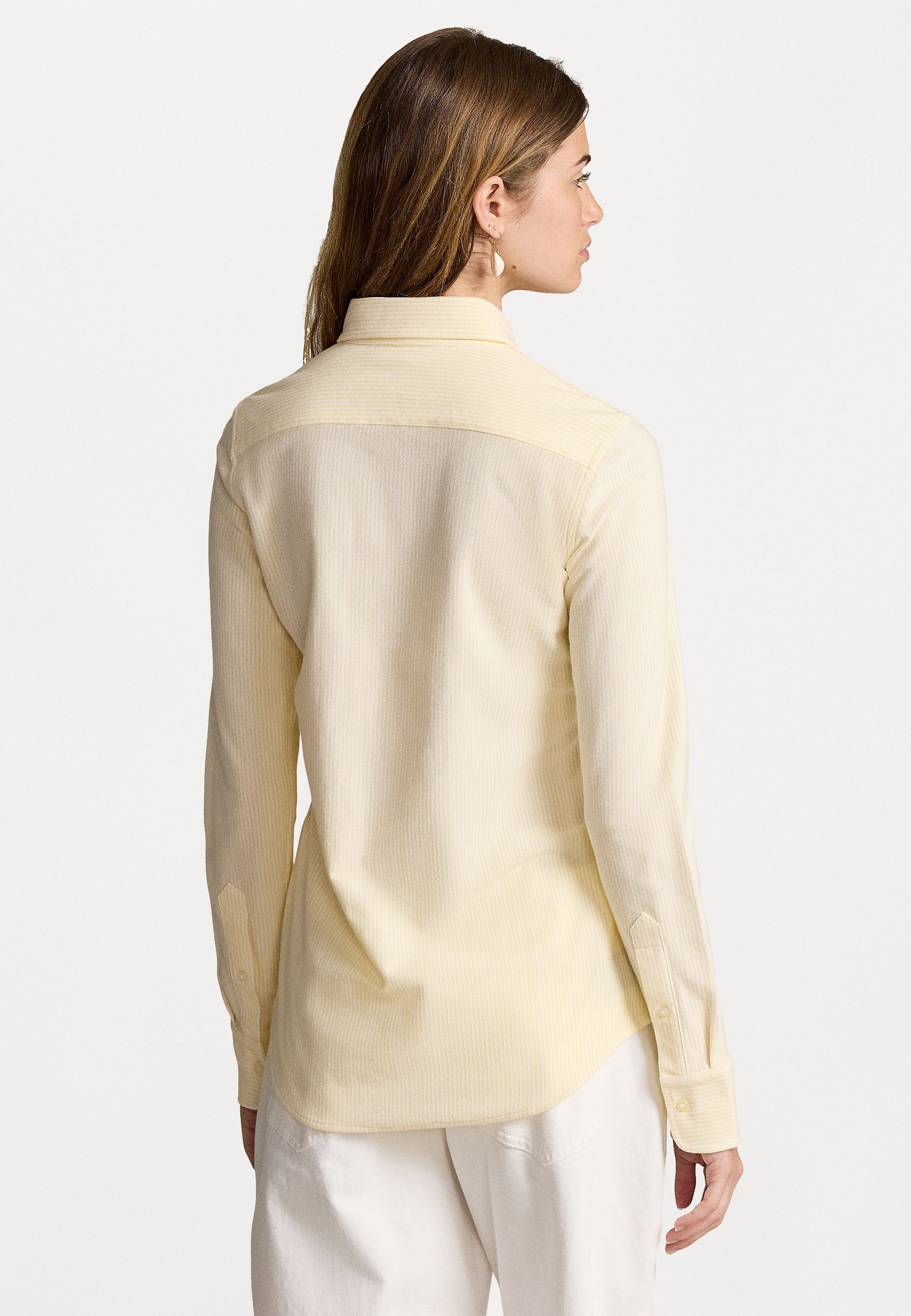 Polo Ralph Lauren blouse met lange mouwen en knoopsluiting - Button-down blouse - wicket geel/wit