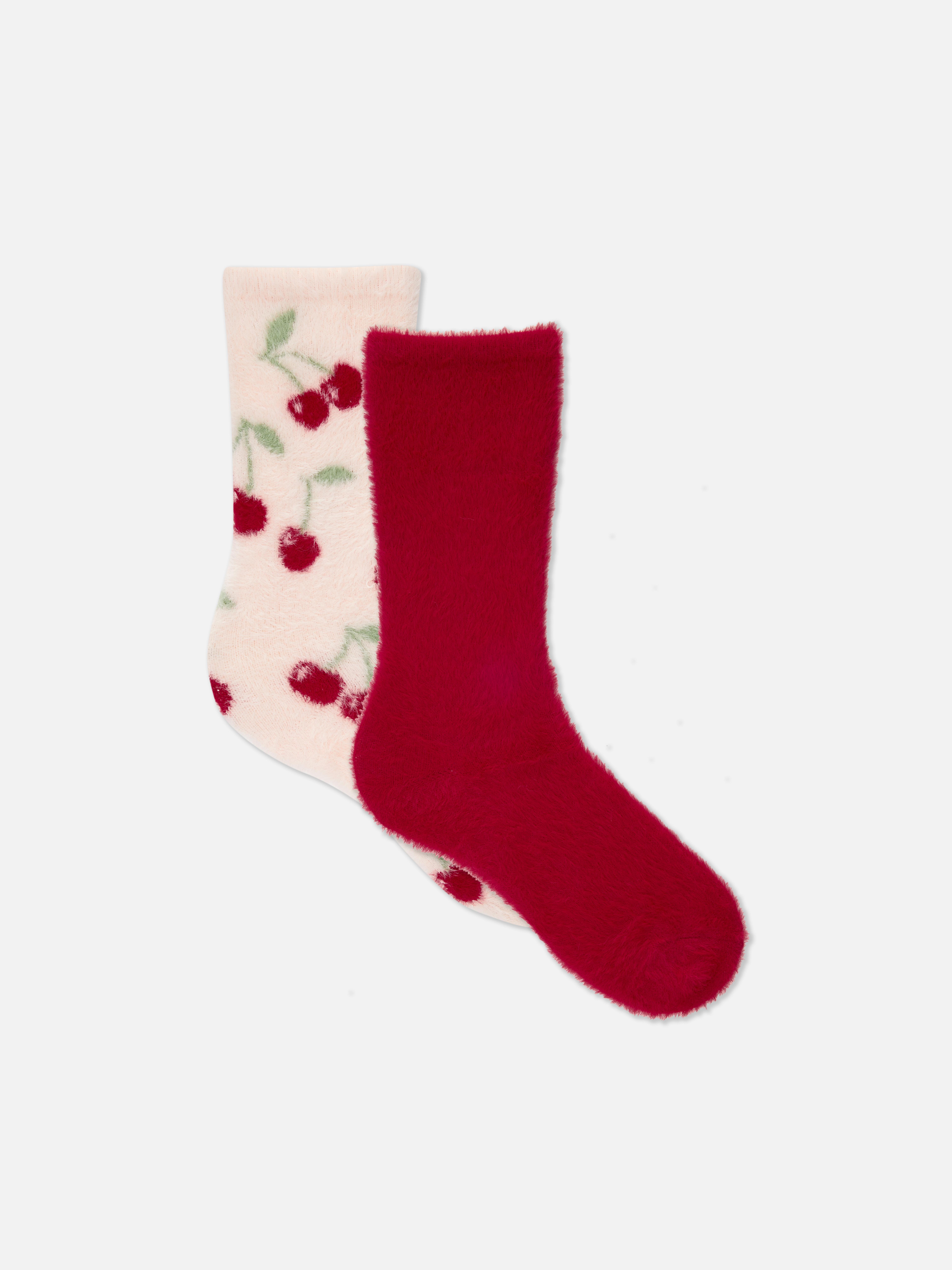 Flauschige Socken, 1 Paar Zwei weiche und flauschige Socken mit unterschiedlichen Designs