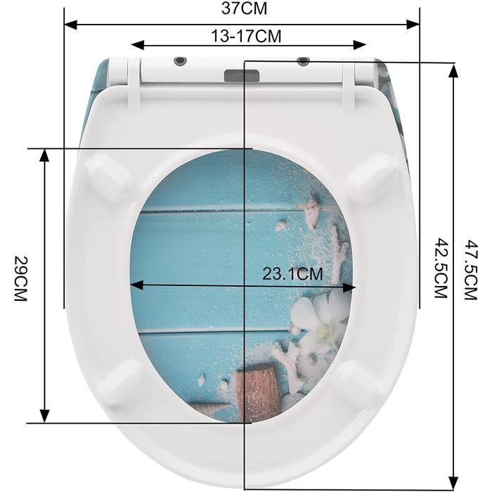 Asiento de inodoro antibacteriano WOLTU, tapa de inodoro de cierre suave para asiento de inodoro con urea-formaldehído, cierre lento.