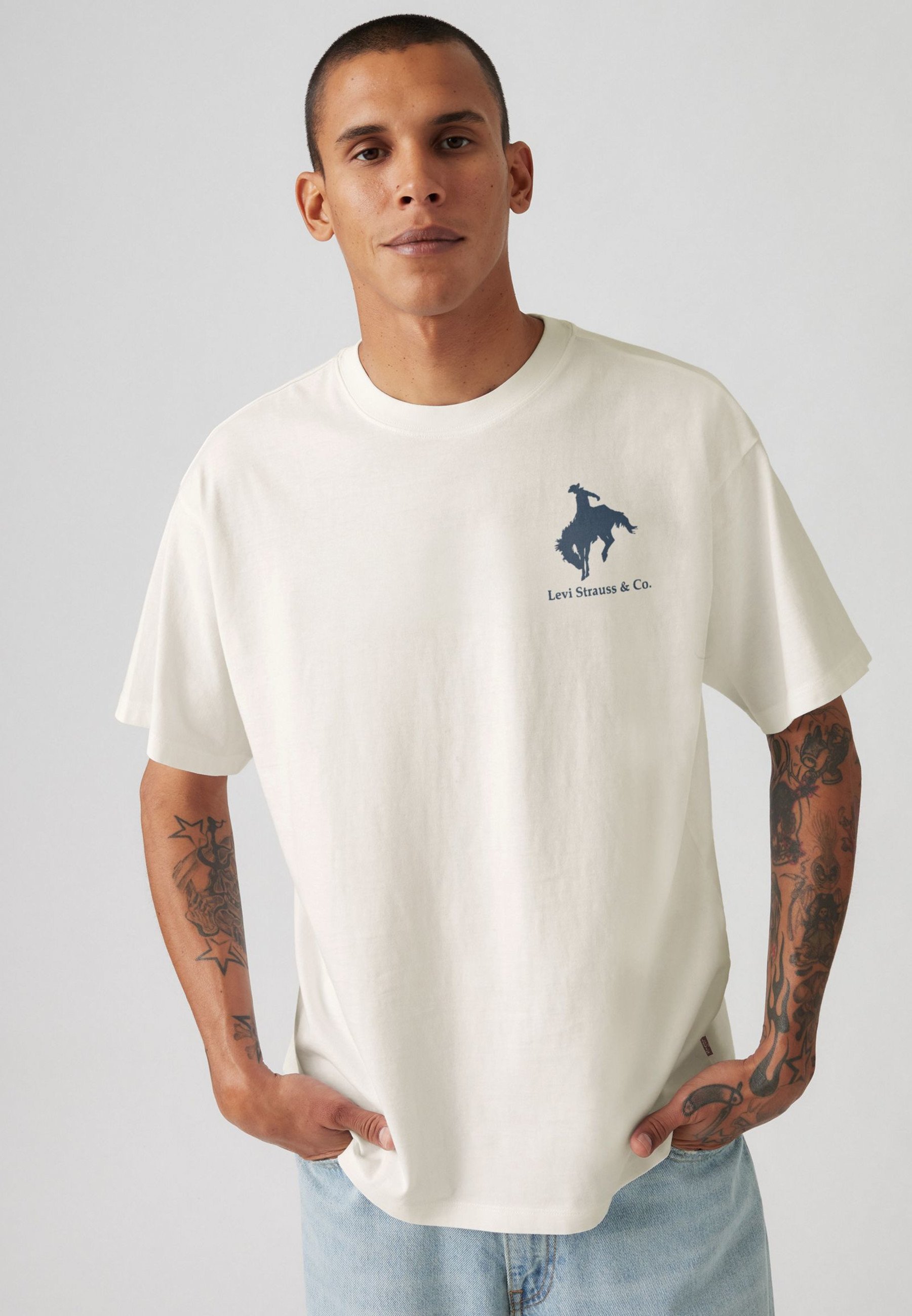 Levi's® VINTAGE FIT GRAPHIC TEE - T-shirt stampata - srt 8 egret