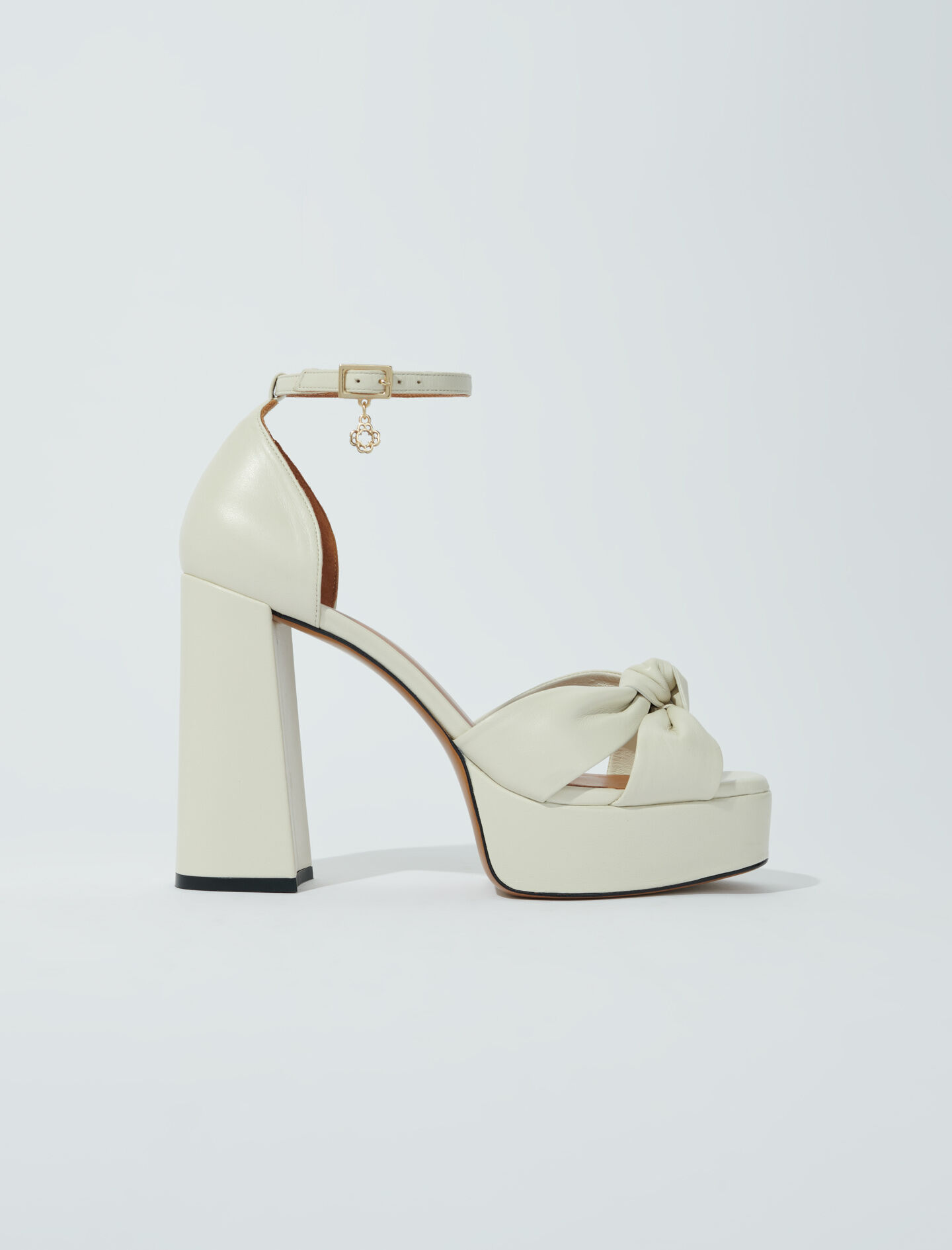 Leren platform sandalen - Raw