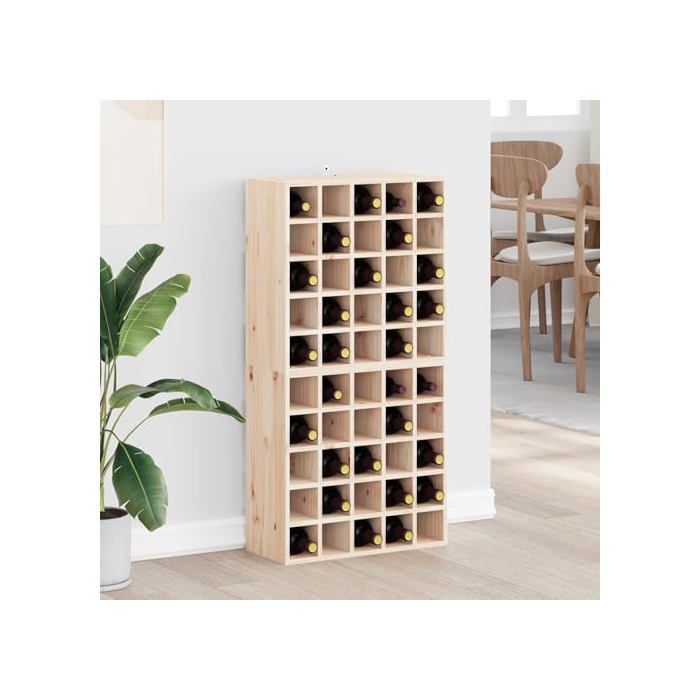 Étagère à vin en pin - vidaXL - Naturel - Pin massif - 62x25x62 cm - Modulable - Grand espace de stockage