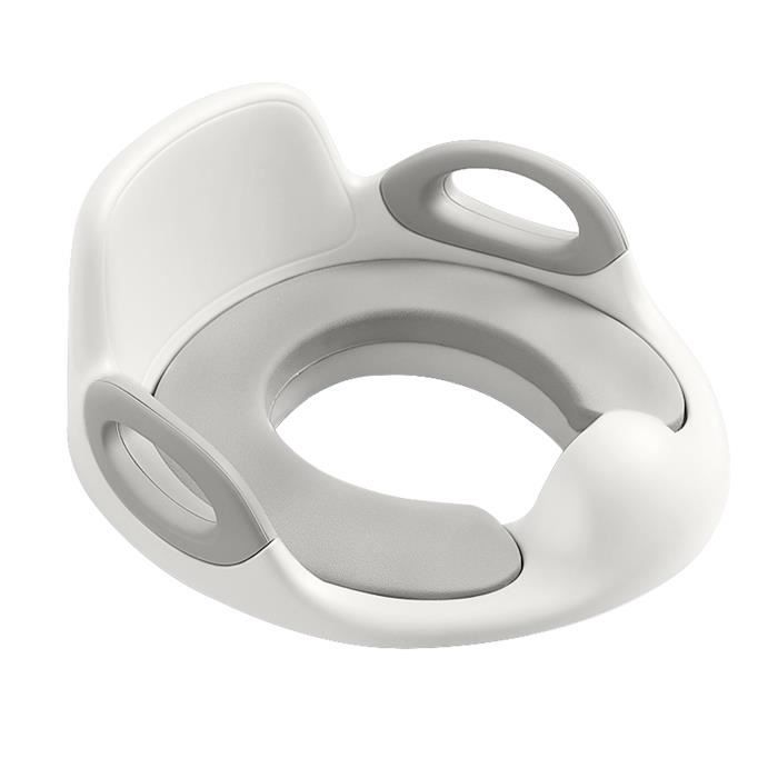 Asiento de inodoro infantil Aufun, entrenador de inodoro para bebés con asa y protector antisalpicaduras, blanco.