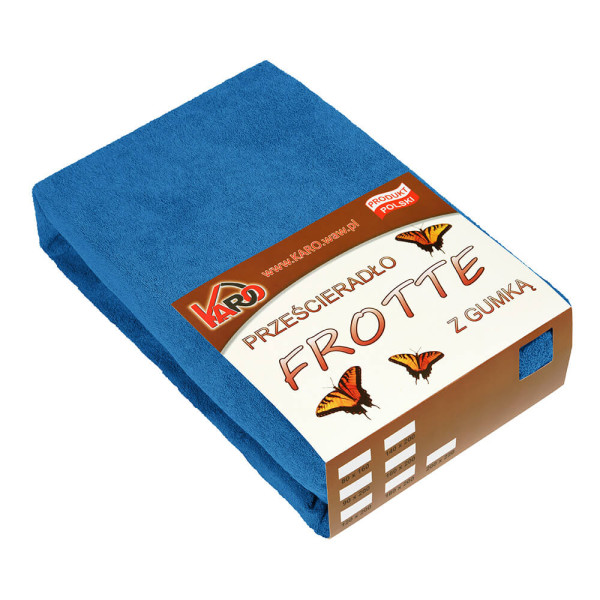 Prześcieradło frotte z gumką 140x200 chabrowe 032 KARO