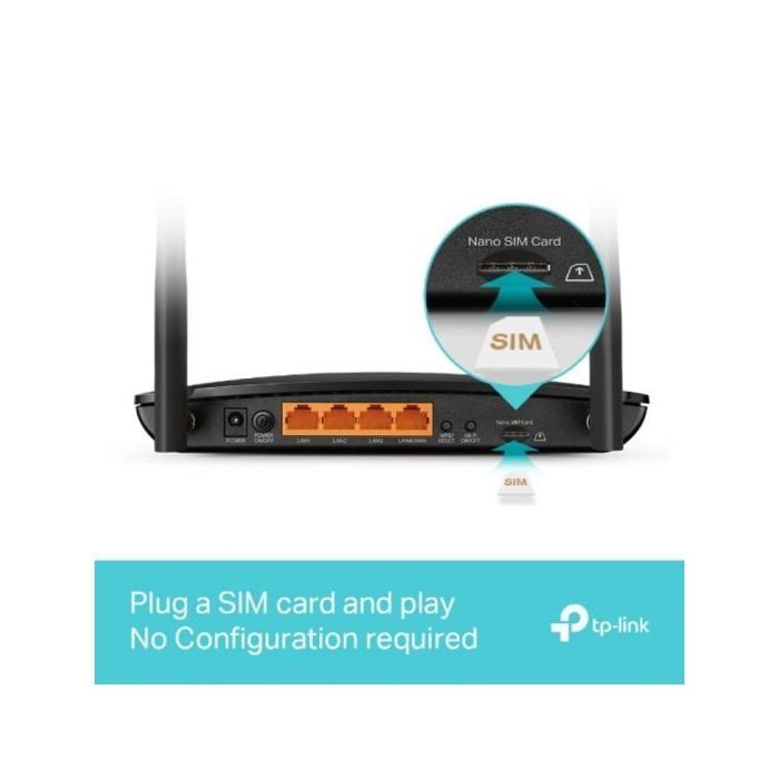 Routeur 4G+ LTE Cat.6 300 Mbps WiFi AC1200 Mbps - TP-Link Archer MR500 - 2 x SMA pour Antenne Externe - 4 Ports RJ45 Gigabit