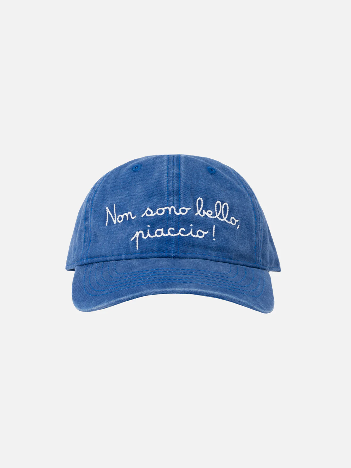 Davis denim baseballpet met geborduurde tekst: 