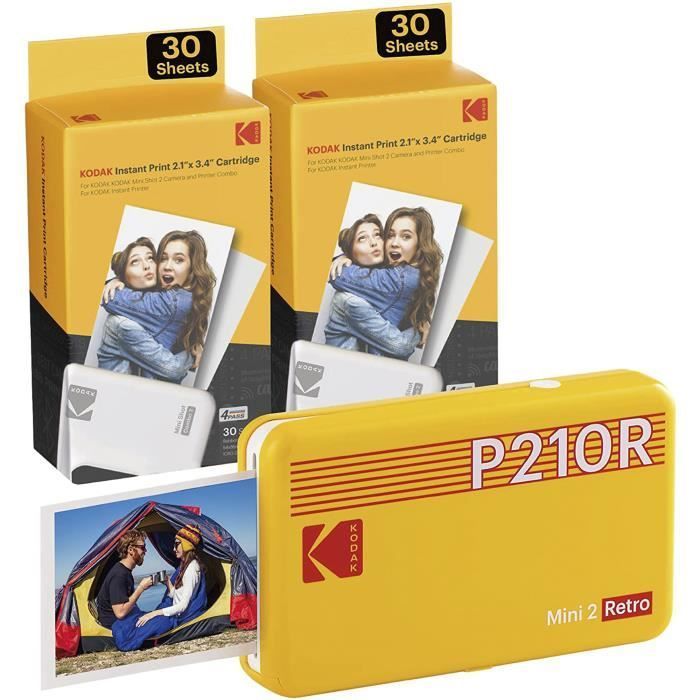 Mobile Photo Printer - Kodak - Mini 2 Retro - Bluetooth - 5.4 x 8.6 cm - Yellow