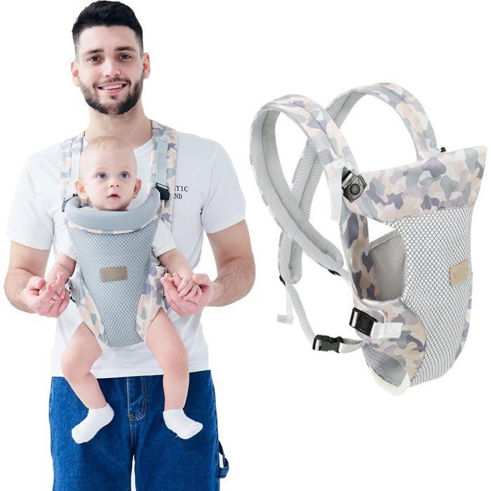Portabebés ergonómico 4 en 1 para bebés de 3 a 20 kg (3 a 36 meses), para llevar al bebé con las manos libres, estilo B