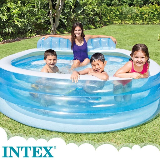  Piscine gonflable Intex avec chaise longue 229 x 218 x 79 cm - 590 L