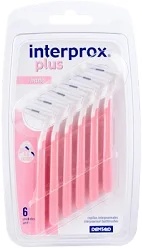 Escovas interdentais Interprox Plus Nano 6 rosa