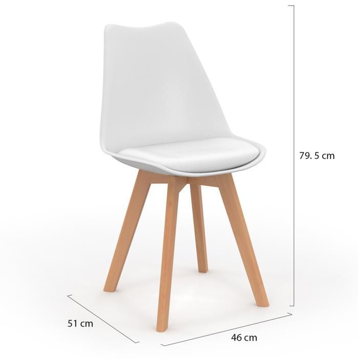 IDMARKET Lot de 4 chaises scandinaves SARA mix color pastel rose, blanc, gris clair, bleu