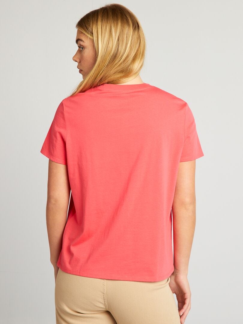 Camiseta de punto de color liso - rosa fucsia