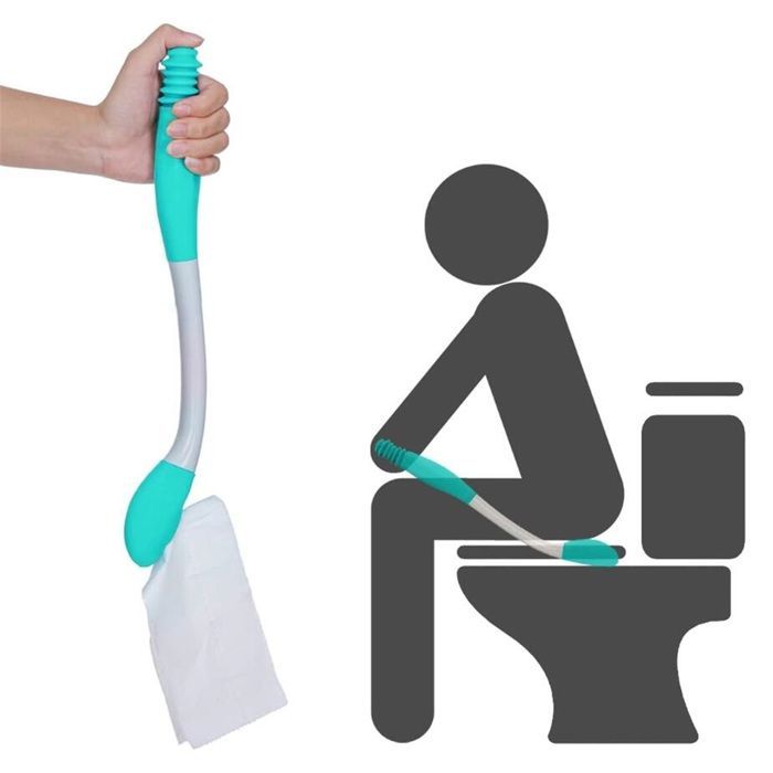 Soporte para papel higiénico, clips de ayuda para el baño, herramientas de ayuda para el baño de 38 cm para mujeres mayores y embarazadas.