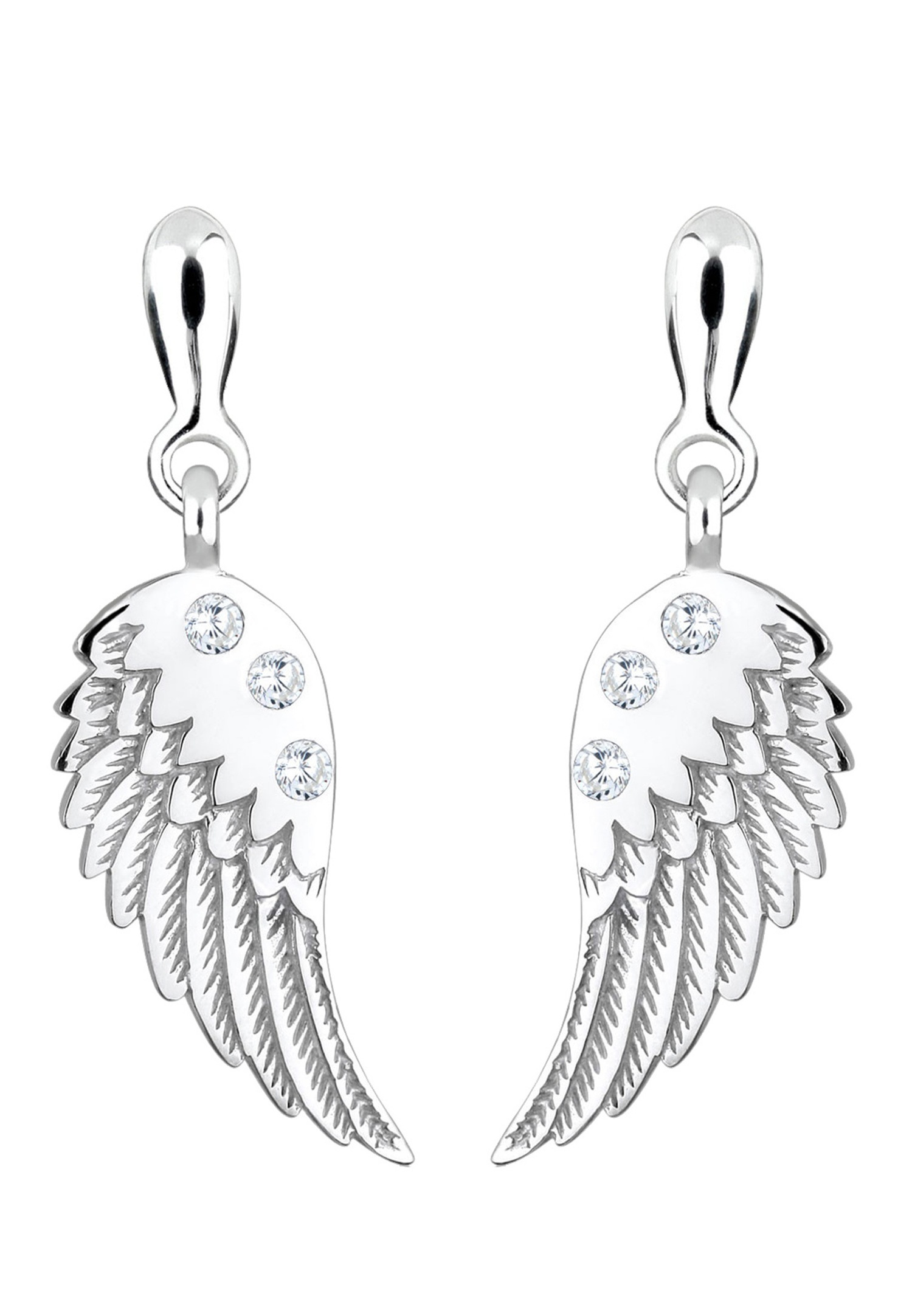 Elli Femme Pendentif Aile d'Ange Moderne avec Cristaux de Zircone en Argent Sterling 925