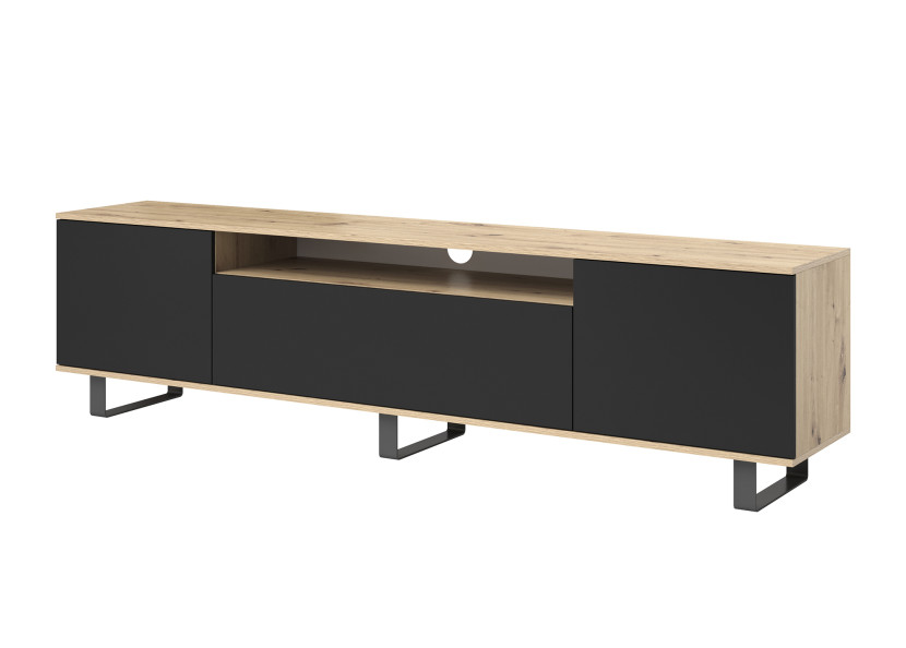 Szafka RTV Masimo 200cm artisan czarny metalowe nóżki