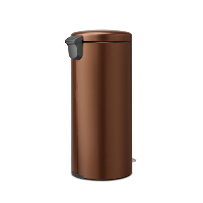 Cubo de basura con pedal Brabantia NewIcon, 30 litros, cierre suave, cubo de plástico - Bronce cálido