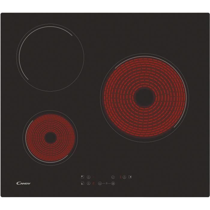 CANDY CH63CT ceramic hob - 3 burners - 60cm wide - Black