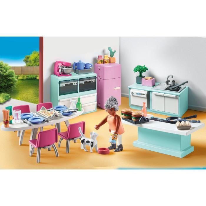 PLAYMOBIL 71608 Kitchen with Central Island, My Life, Architect's House, 105 Pieces, Ages 4+