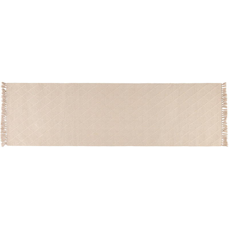 Alfombra Home Runner de 35x120 cm con flecos beige