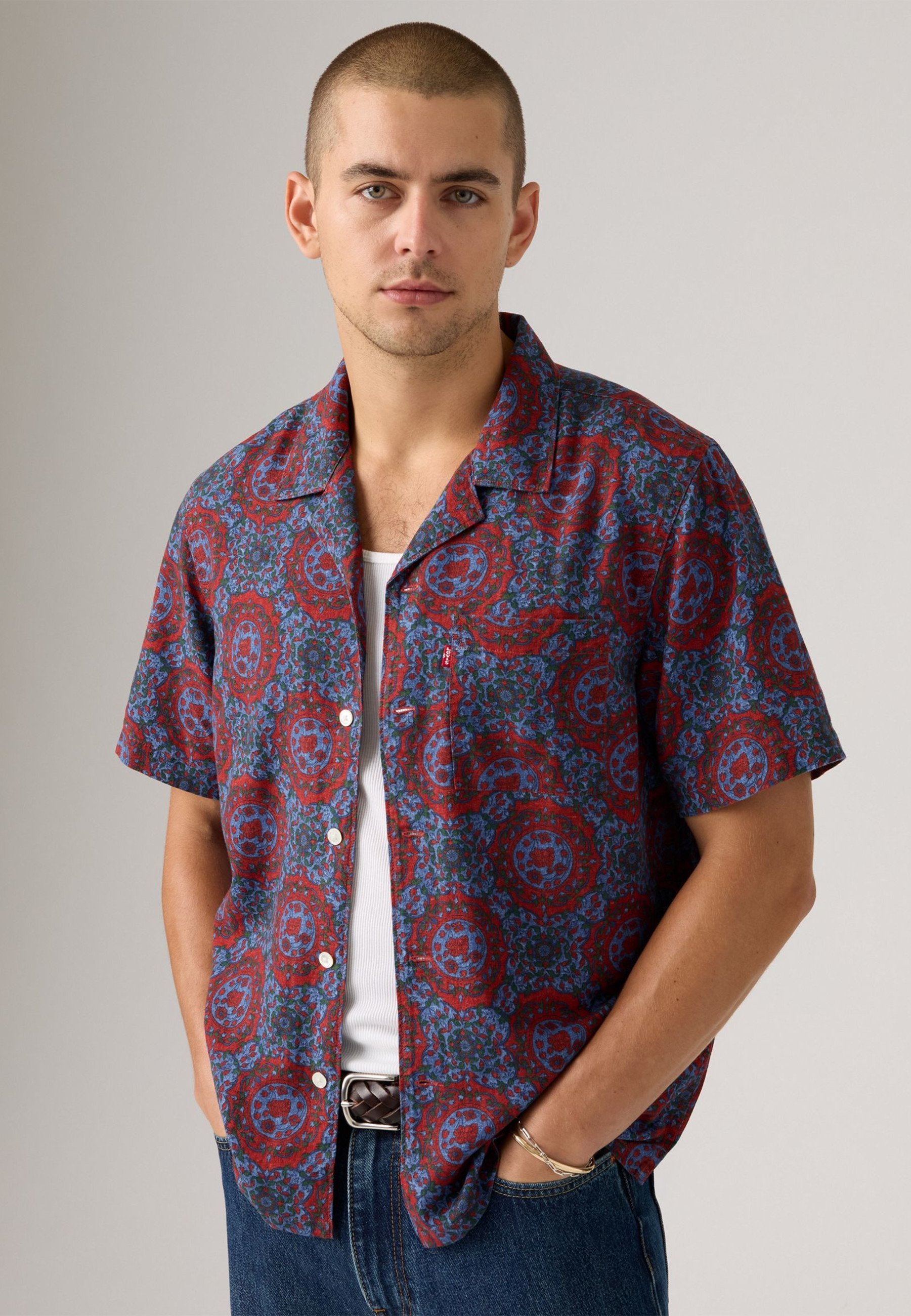 Levi's® SUNSET STANDARD CAMP - Shirt - blauwgrijs
