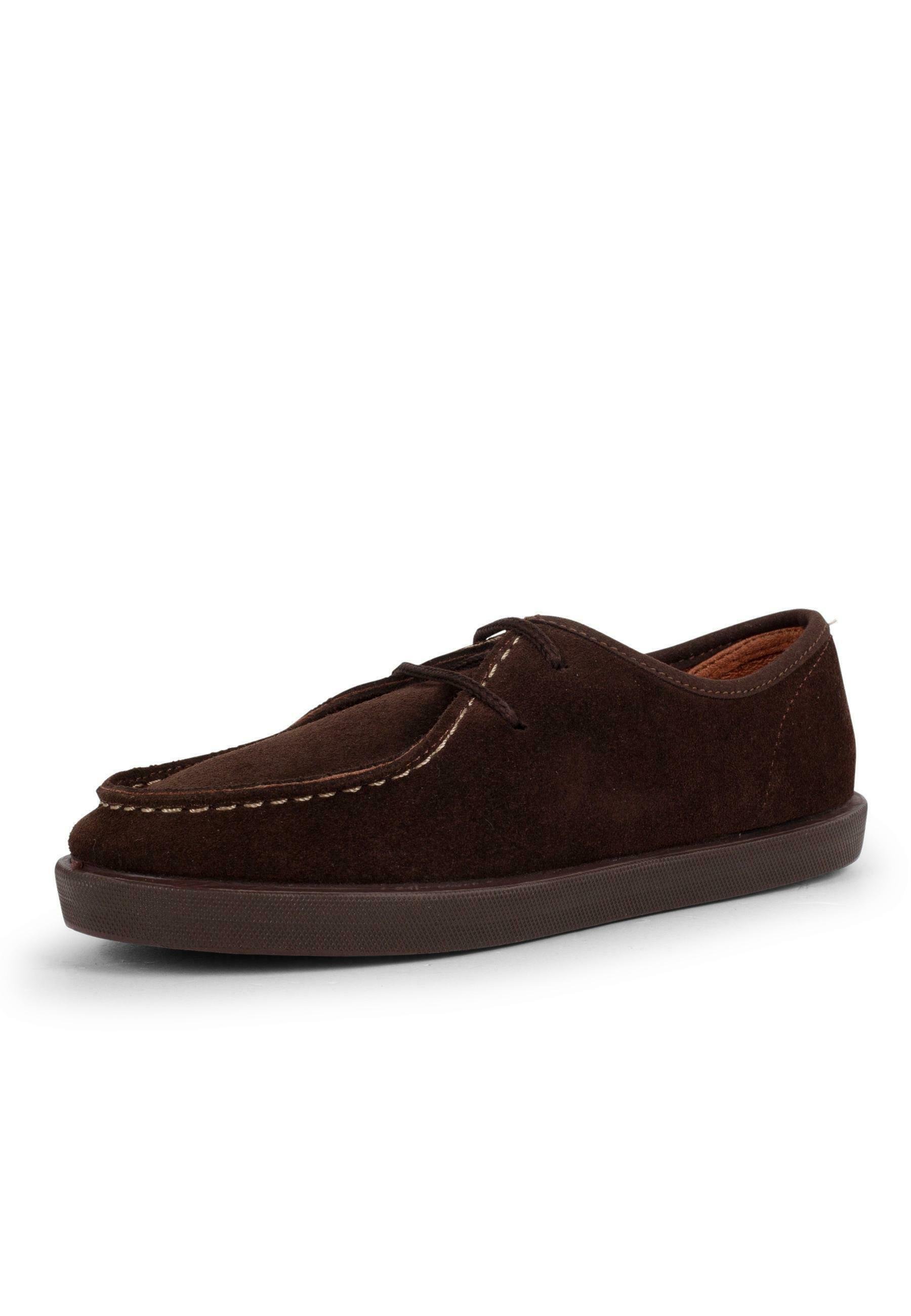 Scarpe scamosciate nautiche Pisamonas per bambini e adulti - Casual con lacci - Marrone