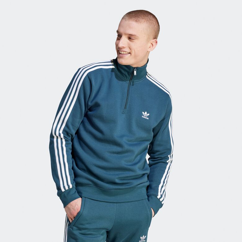Sudadera adicolor 3 strepen met halve rits