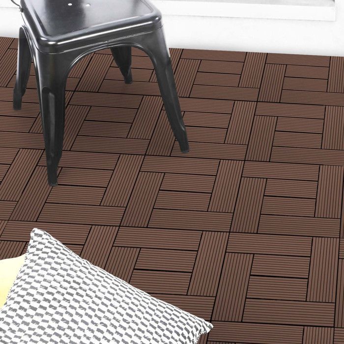 IDMARKET 5 kpl WODHY-ristikkomosaiikkilaattoja, taupe-komposiittipuuta, 30 x 30 cm