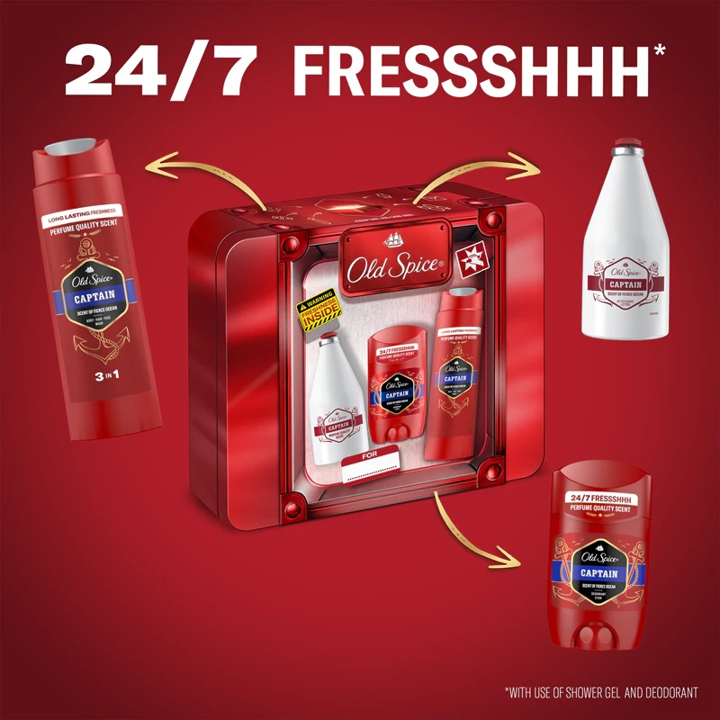 „Old Spice Captain“ skardinių dėžučių dovanų rinkinys vyrams