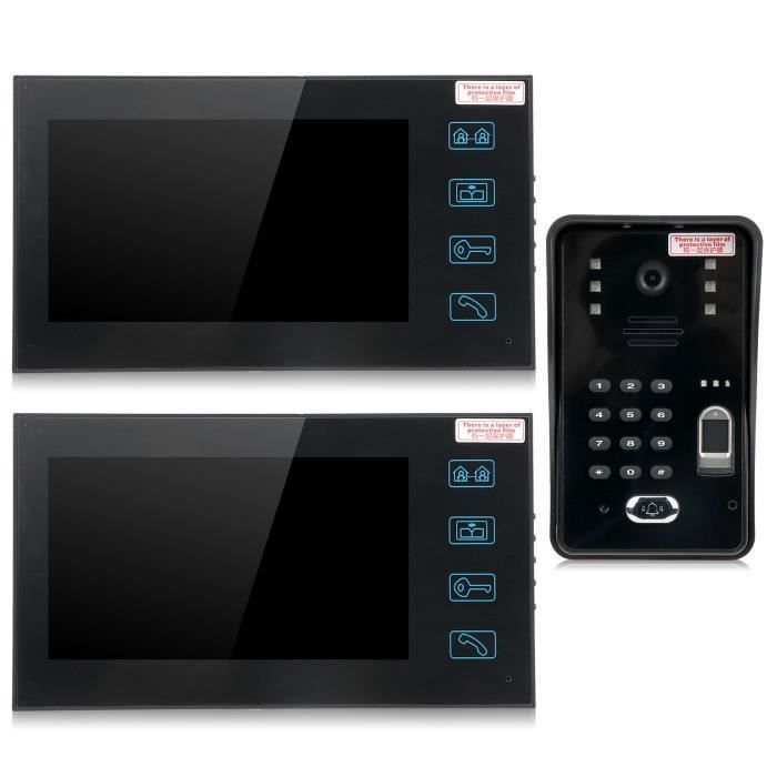 Videocitofono DUOKON - 7 pollici - 2 monitor - Sblocco multiporta - Visione notturna a infrarossi