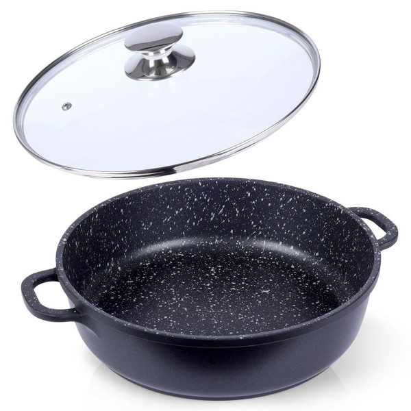 Patelnia z pokrywką granitowa GRANDE 28 cm