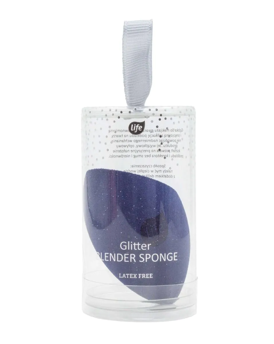 Life Gąbka do makijażu Non-Latex Glitter Navy Blue .