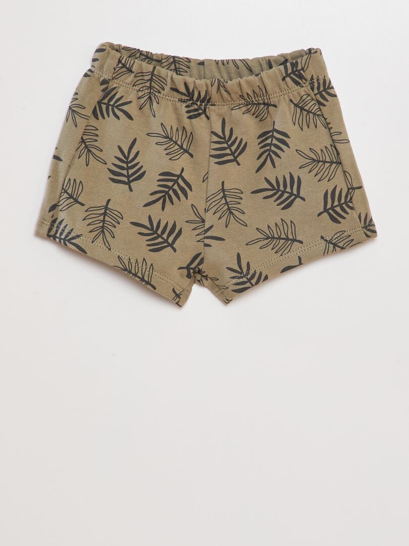 Set van katoenen t-shirt en short - 2-delig - WIT