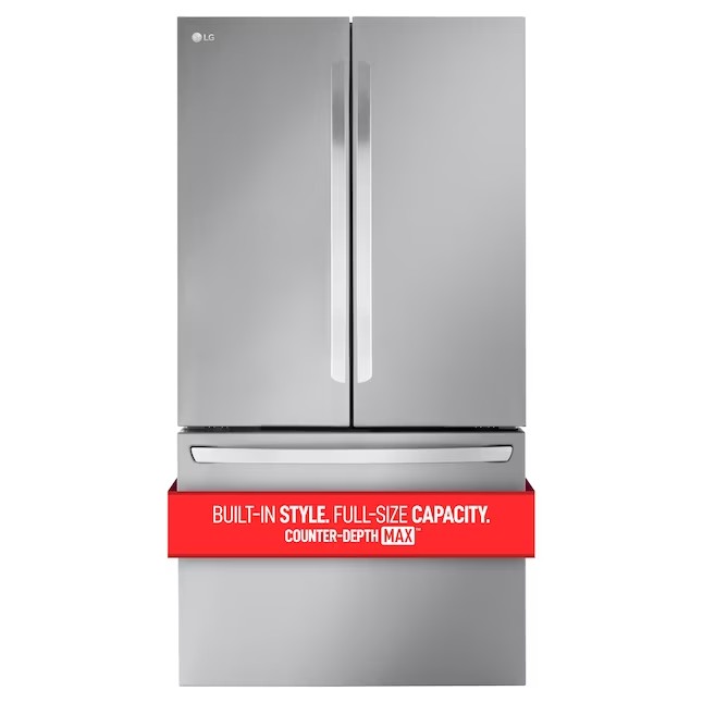 LG Counter-Depth MAX 26,5-cu ft (750 Liter) French-Door-Kühlschrank mit Eiswürfelbereiter (Edelstahl) ENERGY STAR