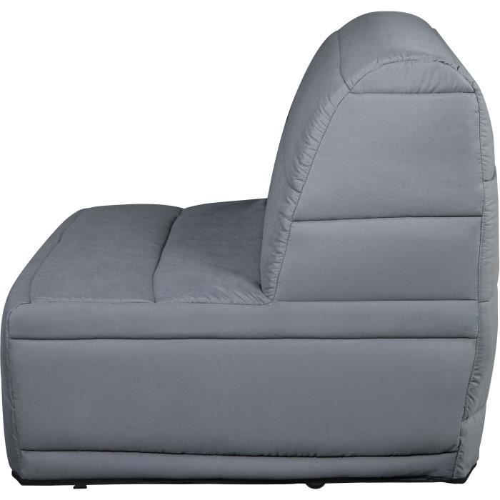 Panca trasformabile BZ DUNLOPILLO - 2 posti - Tessuto grigio - L 140 x H 94 x P 55 cm - PEARL