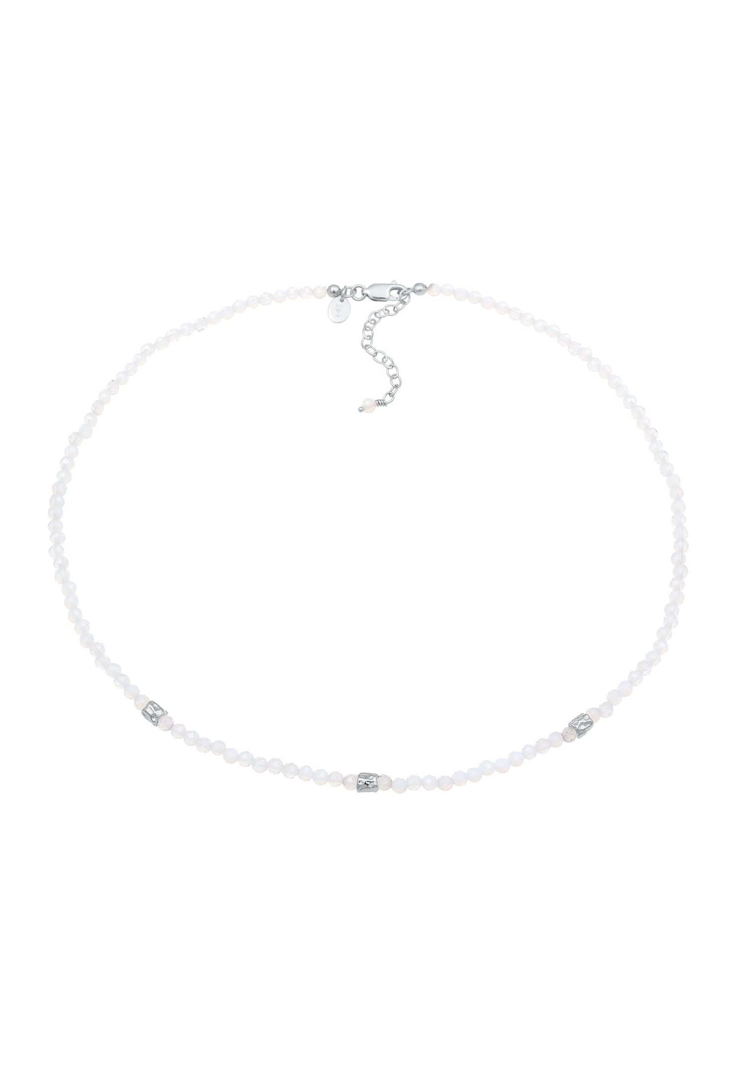 Elli PREMIUM Elli PREMIUM Collier Femmes Pierre de Lune Blanc Perles Argent Sterling 925 Fête / Nouvel An 38 cm