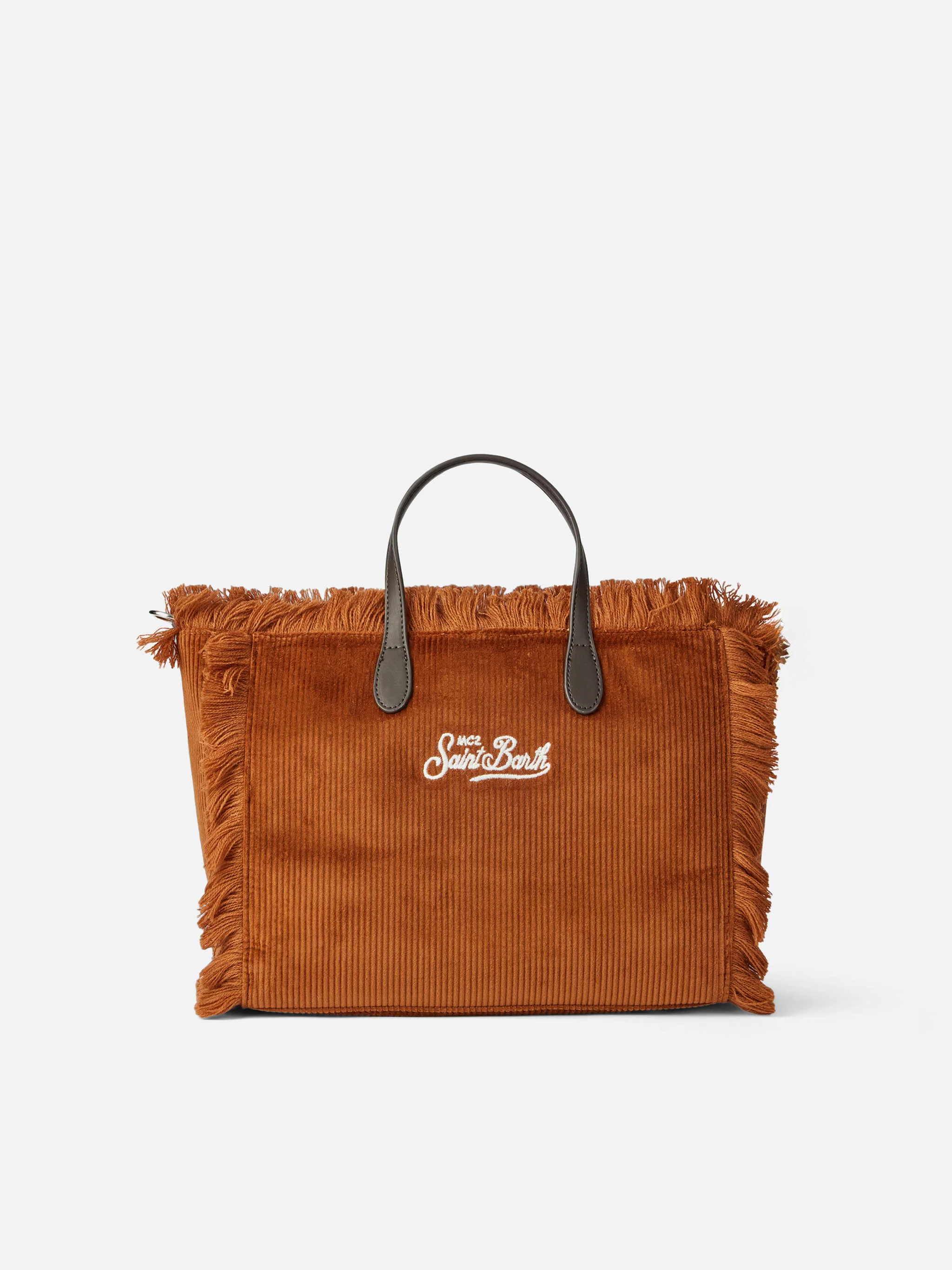 Colette tas van bruin corduroy met logo-borduurwerk